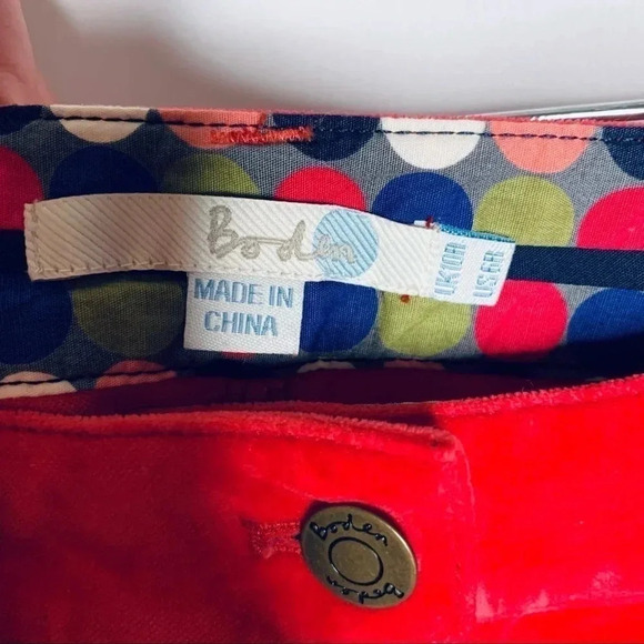 Boden Red Velour Skirt Size 10 - Picture 7 of 8